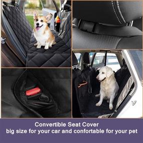 img 1 attached to Large Dog Car Seat Cover for Back Seat - Hammock Style Protector with Quilted Design and Non-Slip Waterproof Features - Includes Mesh Window for SUV and Truck