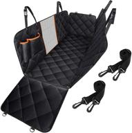 large dog car seat cover for back seat - hammock style protector with quilted design and non-slip waterproof features - includes mesh window for suv and truck логотип