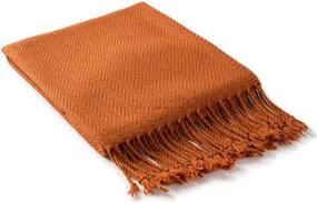 img 3 attached to 🎃 Artistic Weavers Tanner 50x60 Throw Blanket in Pumpkin - Handcrafted Knit