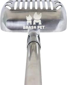 img 1 attached to 🐱 Brask Pet Cat Litter Scoop: Large 2-in-1 Sifter and Scoop for Easy Cleaning - Long Handled Aluminum Metal with Soft Grip Handle