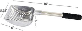 img 3 attached to 🐱 Brask Pet Cat Litter Scoop: Large 2-in-1 Sifter and Scoop for Easy Cleaning - Long Handled Aluminum Metal with Soft Grip Handle