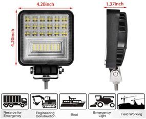 img 3 attached to WINBANG LED Pods: 4 Inch 126W Work Light - 🚚 Premium Off Road Spot Square Lights for Trucks, Jeeps, Boats (8 Pack)