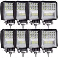 winbang led pods: 4 inch 126w work light - 🚚 premium off road spot square lights for trucks, jeeps, boats (8 pack) logo