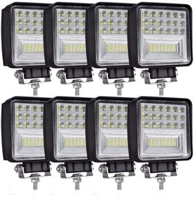 img 4 attached to WINBANG LED Pods: 4 Inch 126W Work Light - 🚚 Premium Off Road Spot Square Lights for Trucks, Jeeps, Boats (8 Pack)