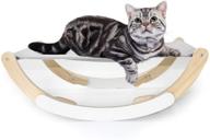 🐱 large wooden jaylinna cat hammock bed for indoor cats & kittens - adjustable with cotton blanket logo