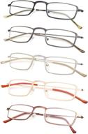 👓 pack of 5 ultra-lightweight men's and women's reading glasses logo