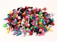 200-pack mini brads: colorful small round paper fasteners for crafts, scrapbooking, diy projects - brass pastel metal brads, 8x12mm logo