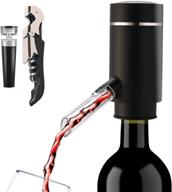 🍷 matte black electric wine aerator and dispenser pump with retractable tube – instant wine decanter and oxidizer, portable and usb rechargeable – one-touch wine pourer logo