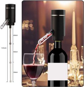 img 3 attached to 🍷 Matte Black Electric Wine Aerator and Dispenser Pump with Retractable Tube – Instant Wine Decanter and Oxidizer, Portable and USB Rechargeable – One-Touch Wine Pourer