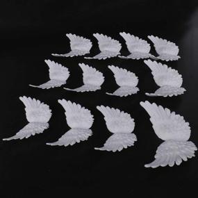 img 2 attached to 🕊️ Mini Small Angel Wings Crafts: White 3D Patches for Clothes & DIY Crafts (Set of 12)