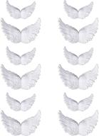 🕊️ mini small angel wings crafts: white 3d patches for clothes & diy crafts (set of 12) logo