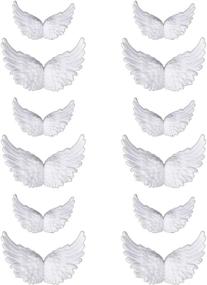 img 4 attached to 🕊️ Mini Small Angel Wings Crafts: White 3D Patches for Clothes & DIY Crafts (Set of 12)