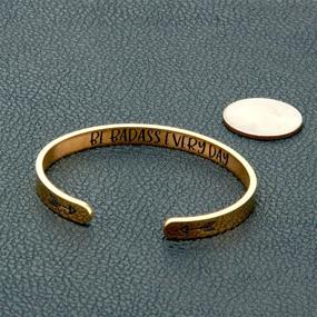 img 2 attached to 🌟 18K Gold Jewelry Mantra Cuff Bracelet Bangle for Women - WinTrend Bracelet, Personalized Encouragement Gift for Her Daughter Mom Friend, Inspirational and Funny
