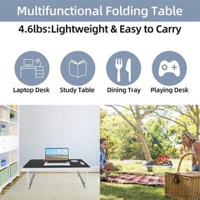img 1 attached to 📚 STANDNEE Laptop Bed Desk Tray with Foldable Legs & Storage Drawer - Portable Breakfast Tray, Lap Desk for Eating, Working, Reading - Black