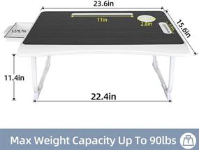 img 2 attached to 📚 STANDNEE Laptop Bed Desk Tray with Foldable Legs & Storage Drawer - Portable Breakfast Tray, Lap Desk for Eating, Working, Reading - Black