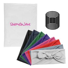 img 2 attached to 🎀 ShameOnJane Colorful Headbands for Girls - 8 Pack with Removable Bow - Cute Hair Accessories with Extra Elastics