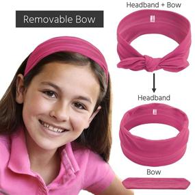 img 3 attached to 🎀 ShameOnJane Colorful Headbands for Girls - 8 Pack with Removable Bow - Cute Hair Accessories with Extra Elastics