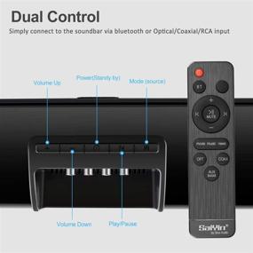 img 1 attached to Saiyin 32’’ Sound Bars for TV - Wireless Bluetooth 5.0 Stereo Speakers - Home Theater Surround Sound System - Optical/Coaxial/RCA Connection - Wall Mountable