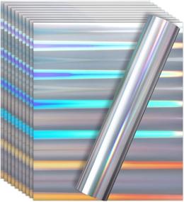 img 4 attached to 🌈 10-Piece Metallic Foil Heat Transfer Vinyl Sheets - 12 x 10 Inches HTV for T-Shirts, Hats, Clothing - Iron on HTV Crafts - Compatible with Cricut, Cameo, Heat Press Machines - Rainbow Silver