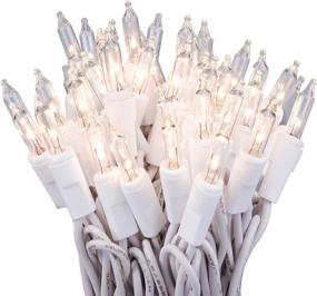 img 4 attached to Versatile 9-Ft Clear Christmas Lights on White Wire - UL Approved for Indoor/Outdoor Use - 50 Light Bulbs, 11-Ft Total Length