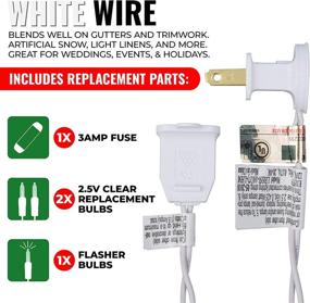 img 2 attached to Versatile 9-Ft Clear Christmas Lights on White Wire - UL Approved for Indoor/Outdoor Use - 50 Light Bulbs, 11-Ft Total Length