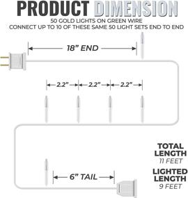 img 3 attached to Versatile 9-Ft Clear Christmas Lights on White Wire - UL Approved for Indoor/Outdoor Use - 50 Light Bulbs, 11-Ft Total Length