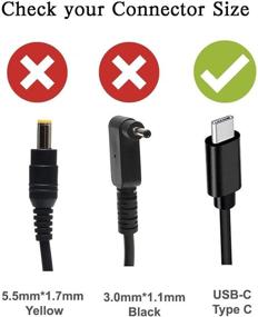 img 3 attached to 💡 Мощное зарядное устройство USB C Type-C для HP Spectre x360 13 TPN-CA01, Acer Travelmate B1, Lenovo Yoga 720/910, ThinkPad X1 Yoga5 Pro, DELL XPS12/XPS13, Acer Chromebook C732/C733 - Надежный источник питания