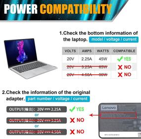 img 1 attached to 💡 Мощное зарядное устройство USB C Type-C для HP Spectre x360 13 TPN-CA01, Acer Travelmate B1, Lenovo Yoga 720/910, ThinkPad X1 Yoga5 Pro, DELL XPS12/XPS13, Acer Chromebook C732/C733 - Надежный источник питания