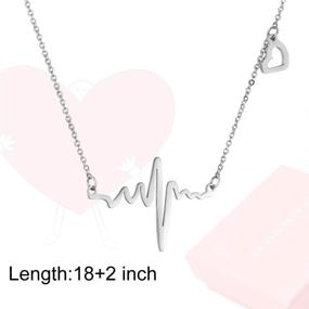 img 2 attached to WDSHOW Stainless Heartbeat Cardiogram Silver Tone