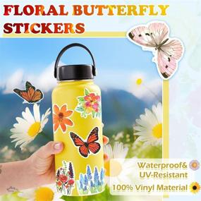 img 1 attached to 100 Aesthetic Flower and Butterfly Stickers: Scrapbook, Laptop, Water Bottle, Skateboard, Luggage Journal - Vinyl Waterproof Decals, Sticker Gifts for Adults, Women, Teens, Girls