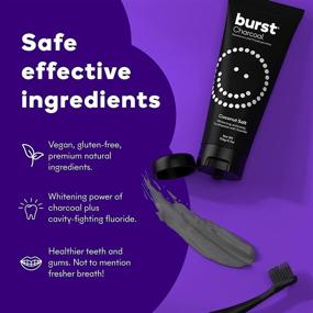 img 3 attached to BURST Charcoal Toothpaste for Teeth Whitening, Toothpaste for Sensitive Teeth, Free of SLS, Coconut Salt, 4.7oz, 2-Pack [Possible Variations in Packaging]