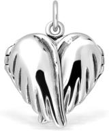 withlovesilver: sterling silver feather angel wings heart love charms locket pendant – an elegant symbol of love logo