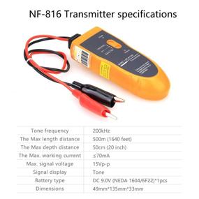 img 1 attached to 🔍 Nf-816 Cable Wire Locator Tracker for Metal Pipes, Electrical Wires, and Coaxial Cables - Tester with Earphone