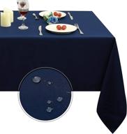 navy blue obstal rectangle tablecloth, microfiber table cover with oil-proof, spill-proof, and water resistance for indoor and outdoor use - 60 x 84 inch logo