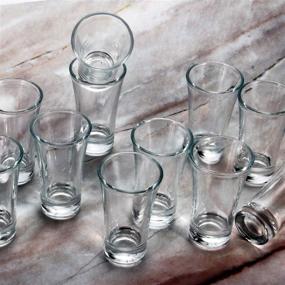 img 1 attached to 🥃 RUCKAE Clear Shot Glass Set: 2-Ounce Heavy Base Shot Glasses, Set of 12 – Cone Shaped for Your Drinking Delight!