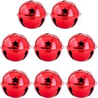 llxieym 8 piece jingle bells christmas star bells - 2.56 inches craft bells red ornament for christmas diy decoration logo