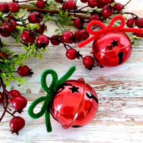 img 1 attached to llxieym 8 Piece Jingle Bells Christmas Star Bells - 2.56 Inches Craft Bells Red Ornament for Christmas DIY Decoration