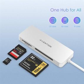 img 3 attached to 📸 LENTION USB C to CF/SD/Micro SD Card Reader - Compatible with MacBook Pro, iPad Pro, Surface and More - Silver
