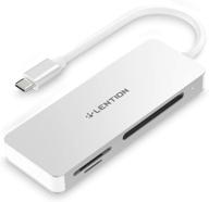 📸 lention usb c to cf/sd/micro sd card reader - compatible with macbook pro, ipad pro, surface and more - silver logo