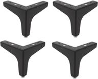 🪑 antrader set of 4pcs 4-inch height modern furniture sofa legs – metal matte black finish – table cabinet cupboard feet логотип