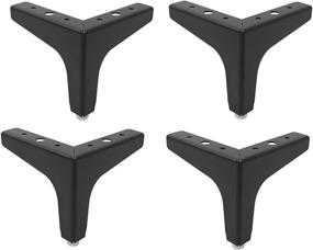 img 4 attached to 🪑 Antrader Set of 4pcs 4-inch Height Modern Furniture Sofa Legs – Metal Matte Black Finish – Table Cabinet Cupboard Feet