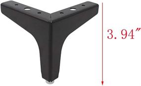 img 3 attached to 🪑 Antrader Set of 4pcs 4-inch Height Modern Furniture Sofa Legs – Metal Matte Black Finish – Table Cabinet Cupboard Feet