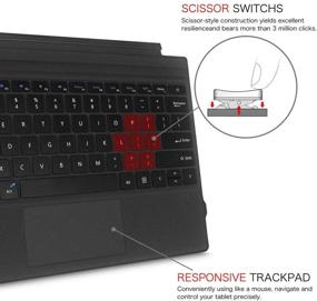 img 2 attached to Wireless Bluetooth Rechargeable Keyboard Replacement Type Cover Trackpad Mouse for Microsoft Surface Pro 7/6/5/4/3 - Ergonomic, Portable, Slim, Backlit