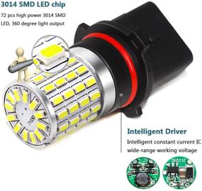 img 3 attached to 💡 Очень яркие 2000 люменов лампы Phinlion 72-SMD PSX26W 12278 H28W LED для противотуманных фар Tahoe Suburban Yukon XL 2016 2017