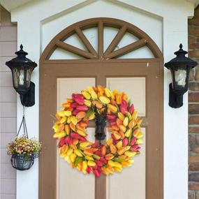 img 3 attached to 🌷 BOMAROLAN Tulip Wreath 20 Inch - Front Door Summer Fall Large Wreaths - Springtime All Year Round Outdoor & Indoor Wall, Window Décor - Festival Decoration