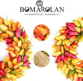 img 2 attached to 🌷 BOMAROLAN Tulip Wreath 20 Inch - Front Door Summer Fall Large Wreaths - Springtime All Year Round Outdoor & Indoor Wall, Window Décor - Festival Decoration