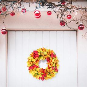 img 1 attached to 🌷 BOMAROLAN Tulip Wreath 20 Inch - Front Door Summer Fall Large Wreaths - Springtime All Year Round Outdoor & Indoor Wall, Window Décor - Festival Decoration