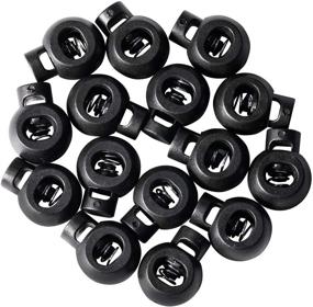 img 1 attached to 🪡 FFNIU Single Hole Cord Locks: Spring Toggle Stopper for Paracord, 60 Pieces, Black - Perfect for Mask and Drawstrings, 0.25" Hole Diameter