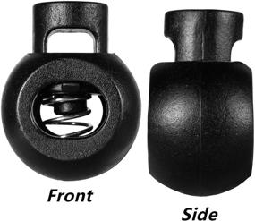 img 3 attached to 🪡 FFNIU Single Hole Cord Locks: Spring Toggle Stopper for Paracord, 60 Pieces, Black - Perfect for Mask and Drawstrings, 0.25" Hole Diameter