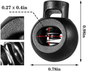 img 2 attached to 🪡 FFNIU Single Hole Cord Locks: Spring Toggle Stopper for Paracord, 60 Pieces, Black - Perfect for Mask and Drawstrings, 0.25" Hole Diameter